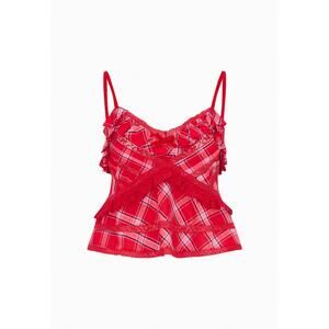 NEW LOVESHACKFANCY women's sormina top in cherry jubilee